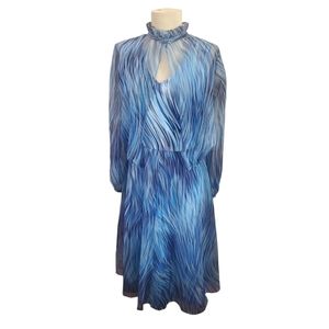 Vintage 70'S Fred Rothschild Sleeveless Dress with Matching Sheer Jacket, Sz 10